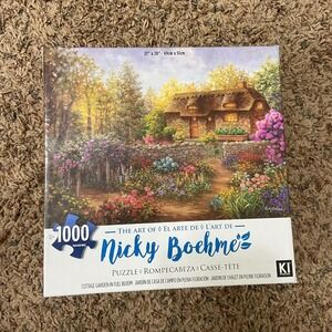 KI Puzzle Nicky Boehme Cottage Garden in Full Bloom 1000 Piece Jigsaw Puzzle NEW